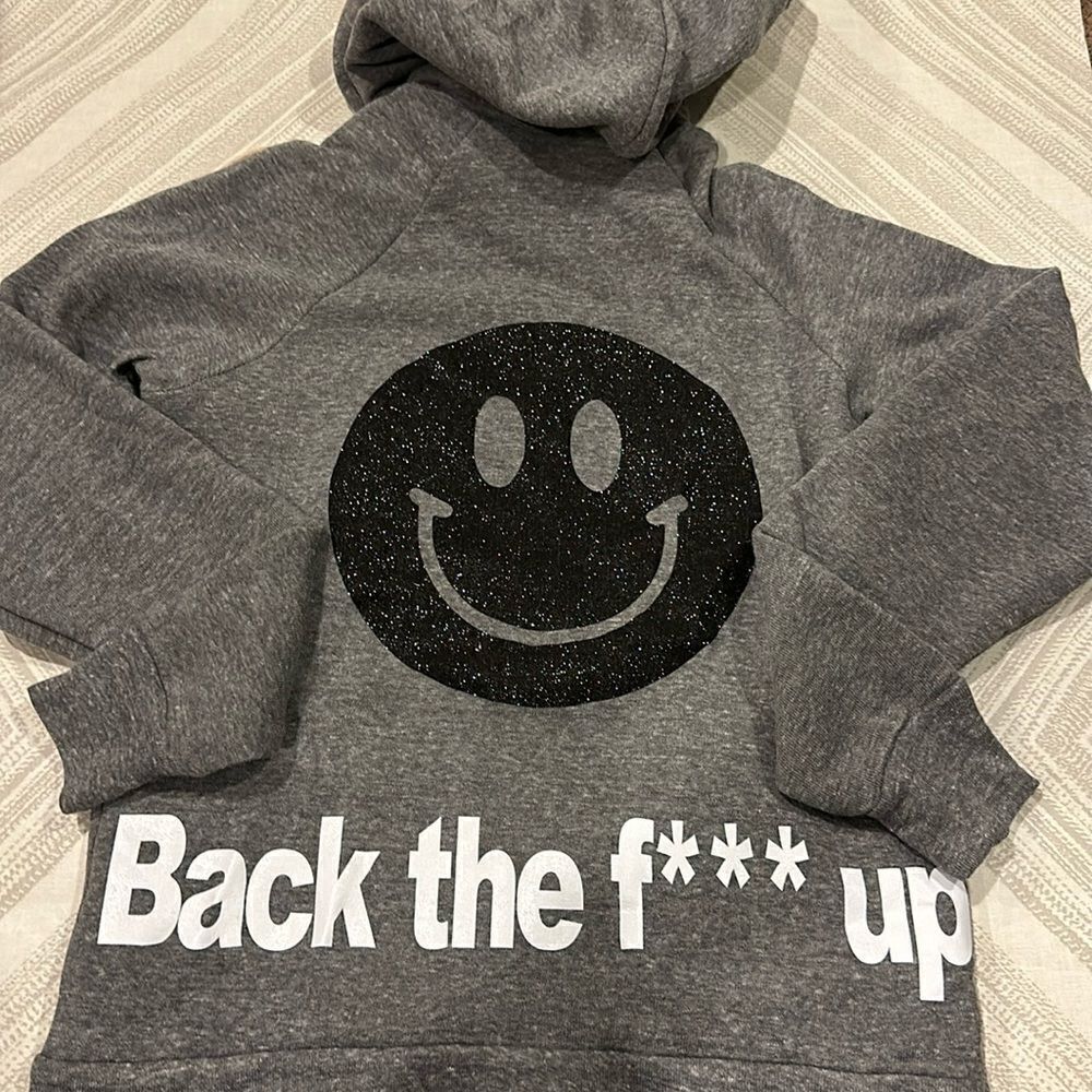 HipChik Coutre ‘Back the F*** Up’ Grey Zip-up Hoodie
